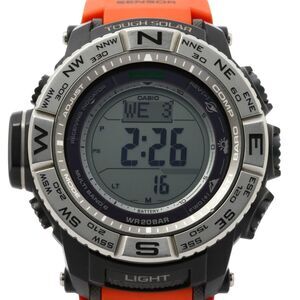 CASIO Pro Trek PRW3500 Men's Watch in Black, Silver, Orange, Resin, Stainless...